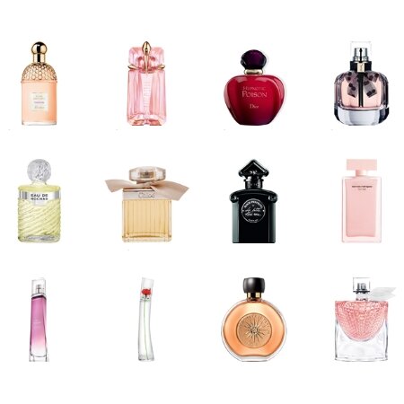 Les différents flacons de parfums